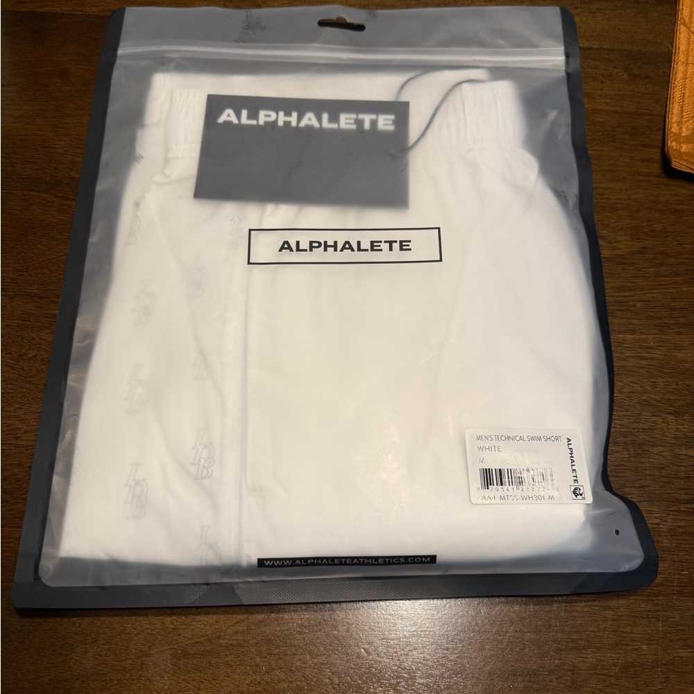 Alphalete Men's Technical White Swim Shorts